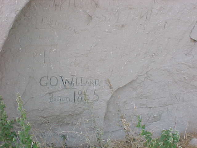 Image of Pioneer Name on Register Cliff