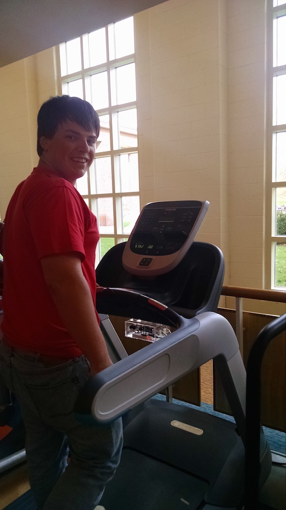 Greg Schrock testing the GymAware system