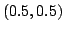 $(0.5,0.5)$