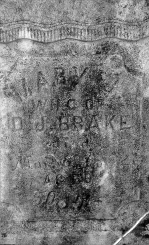 Image of Mary J. Brake's Gravestone