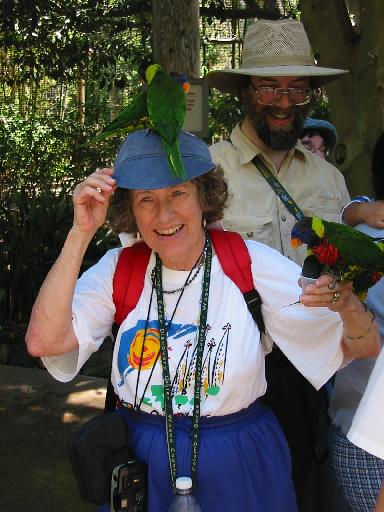 Image of Jan and Lorikeets