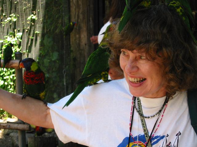 Image of MJ and Lorikeets