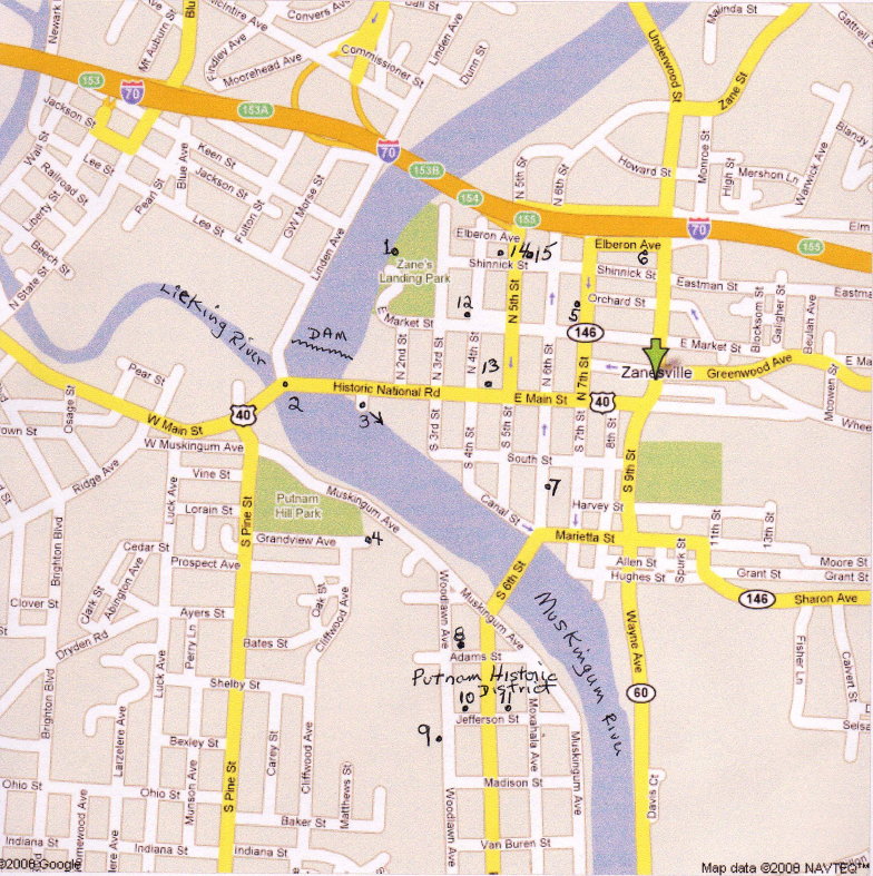 Image ofMap of Downtown Zanesville