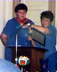 Nancy and Linda gave out awards
