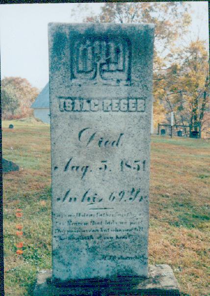 Image of Isaac Reger's tombstone