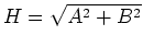 $H = \sqrt{A^2 + B^2}$