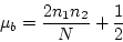 \begin{displaymath}\mu_b = \frac{2n_1 n_2}{N} + \frac{1}{2} \end{displaymath}