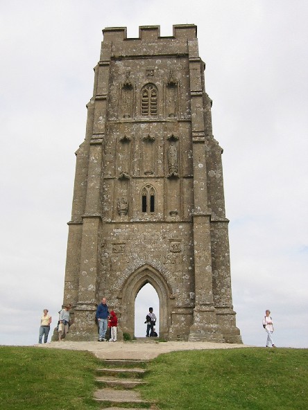 Image of Scott in doorway of St. Michael's Bell Tower on top of Tor.