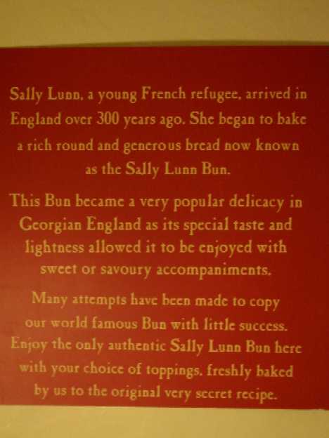 Image of Sally Lunn's 
Sign