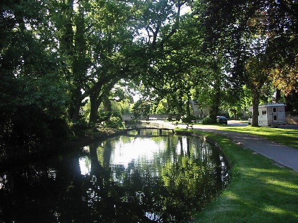 Image of The peaceful setting of the Medieval Post Bridge, Lower Slaughter