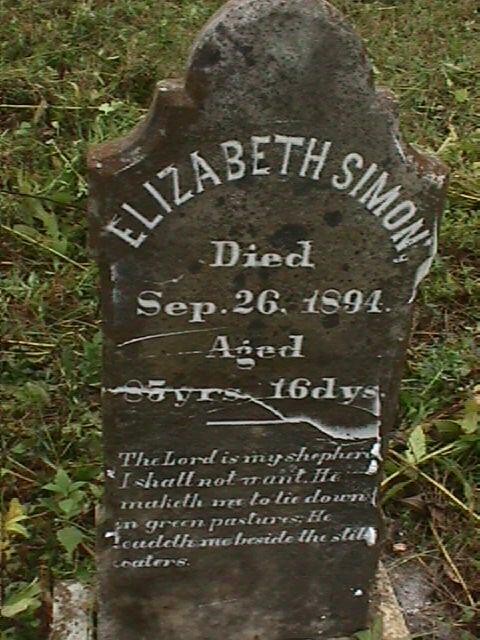 Image of Elizabeth Brake Simon's Gravestone