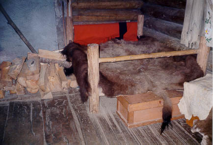 Image of Interior of Cabin where
 Carbonno and Sagagawea lived