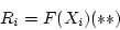 \begin{displaymath}R_i = F(X_i) (**) \end{displaymath}