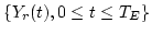 $\{ Y_r(t), 0 \le t \le
T_E \}$